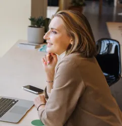 woman smiling profile